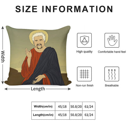 Guy Fieri Jesus Soft Hidden Zipper Throw Pillow
