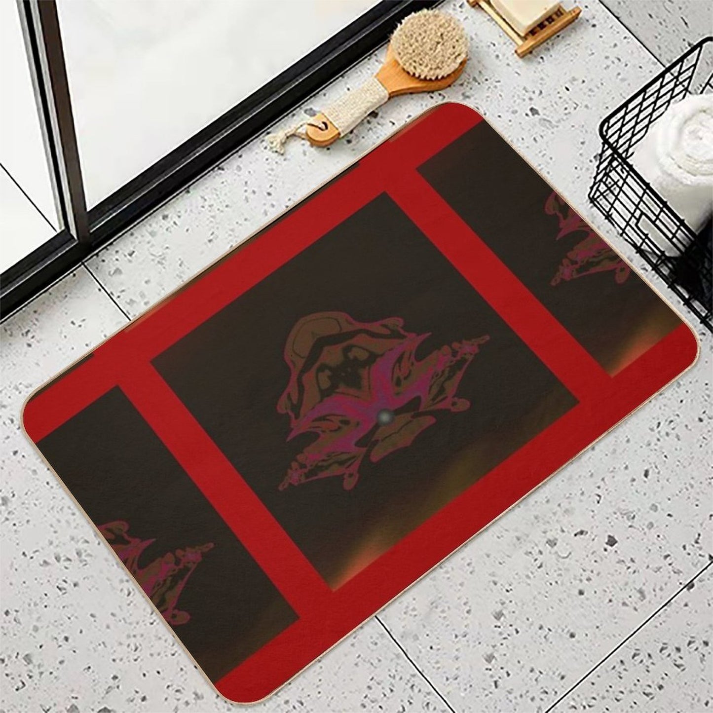 Black Pearl (Red)  Slip-Resistant Bath Mat