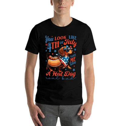 Dachshund You Look Like The 4th July Makes Me Want A Hot Dog  Breathable T-Shirt