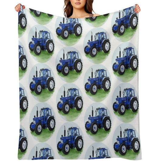 Blue Classic Tractor Gift-ready Throw Blanket