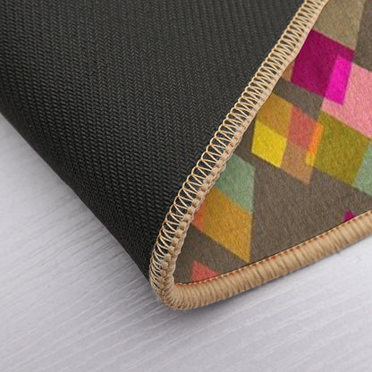 Stained Glass Windows Rainbow Diamonds Kites  Fade-Resistant Bath Mat