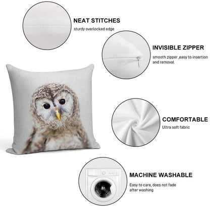 Baby Owl - Colorful Soft Ultra-Soft Texture Throw Pillow