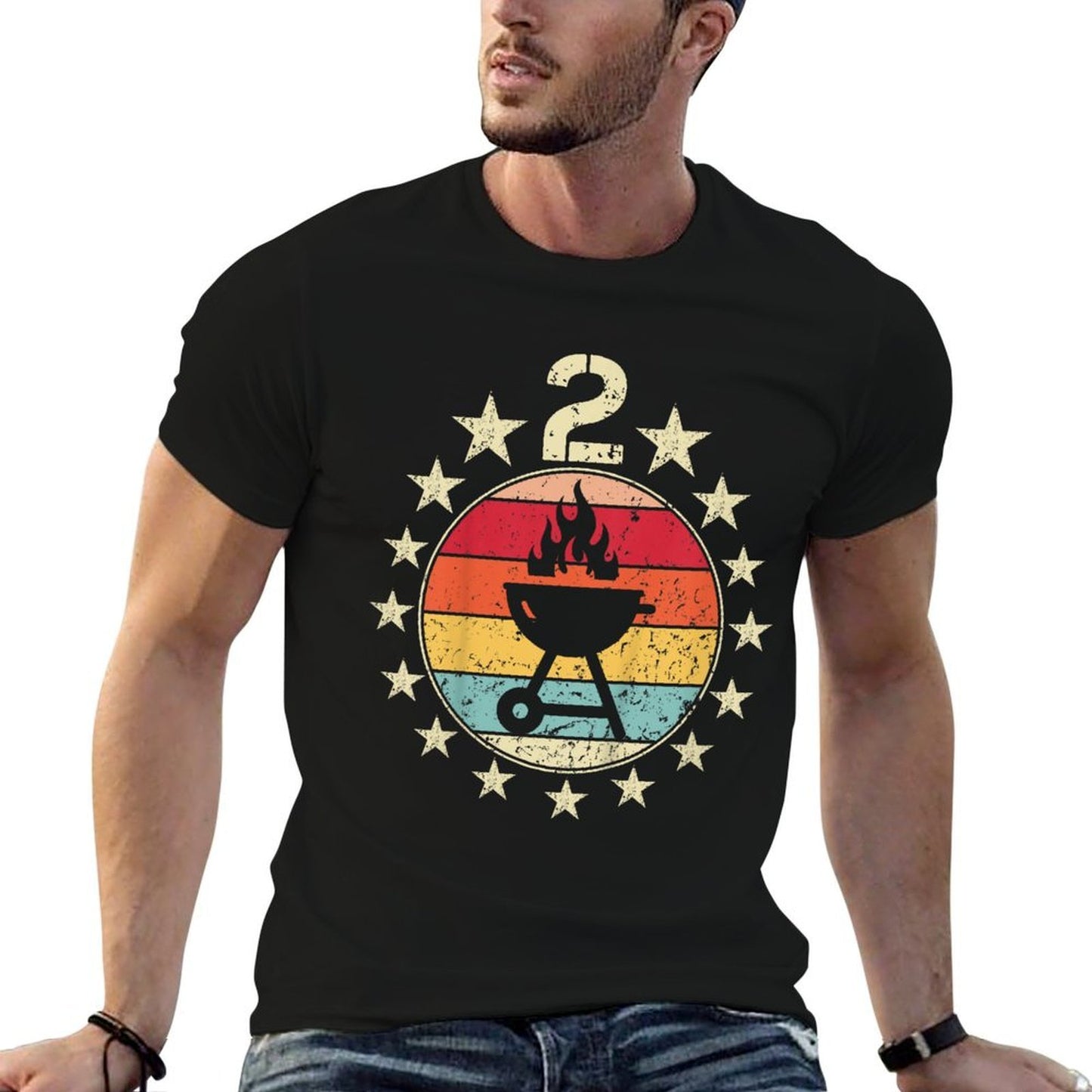 Kids 2nd Birthday Barbecue Second 2 Year Old Birthday Boy Girl  Vintage-inspired T-Shirt