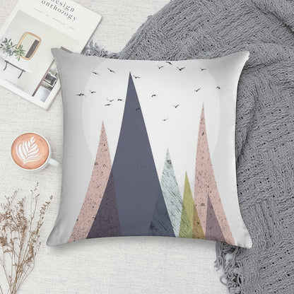 Mid-Century Scandinavian Mountains Soft Ultra-Soft Texture Throw Pillow