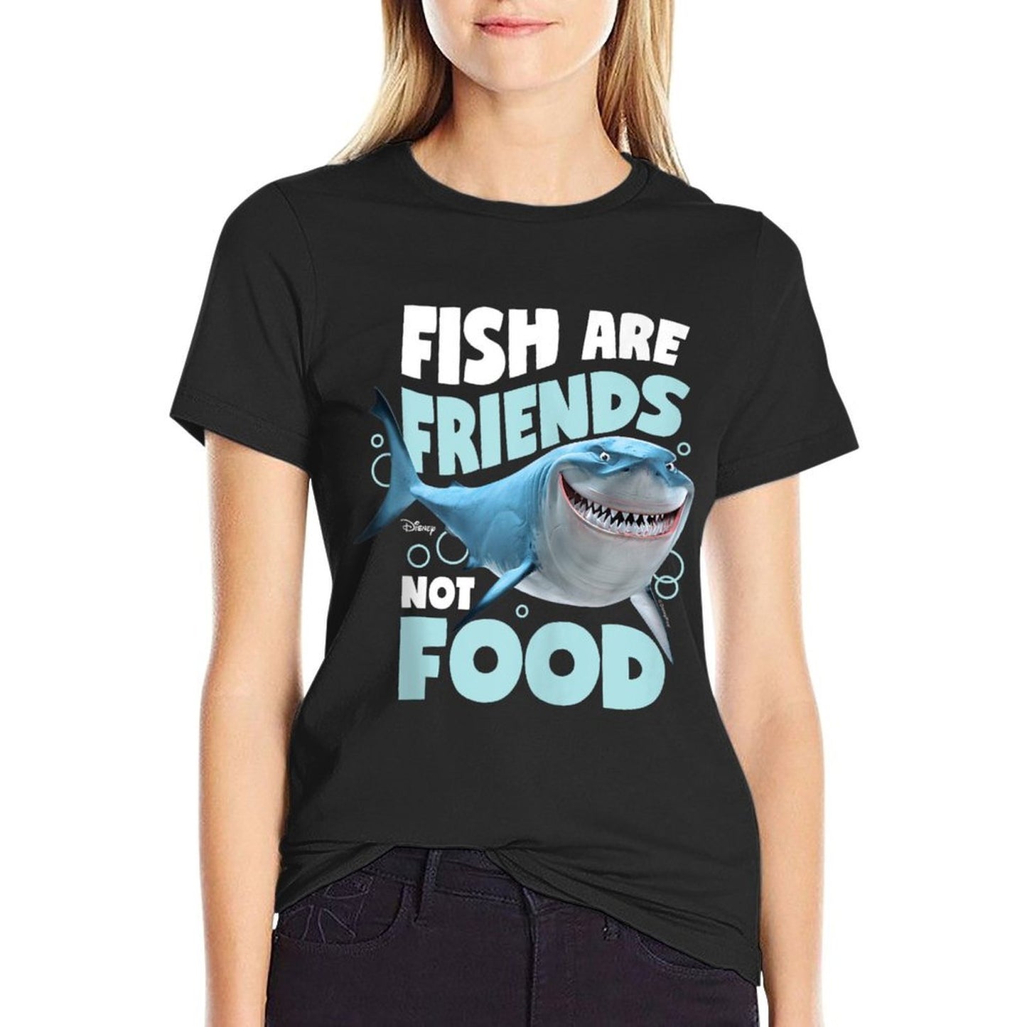 Finding Nemo - Fish Are Friends, Not Food  Fade-proof Color T-Shirt