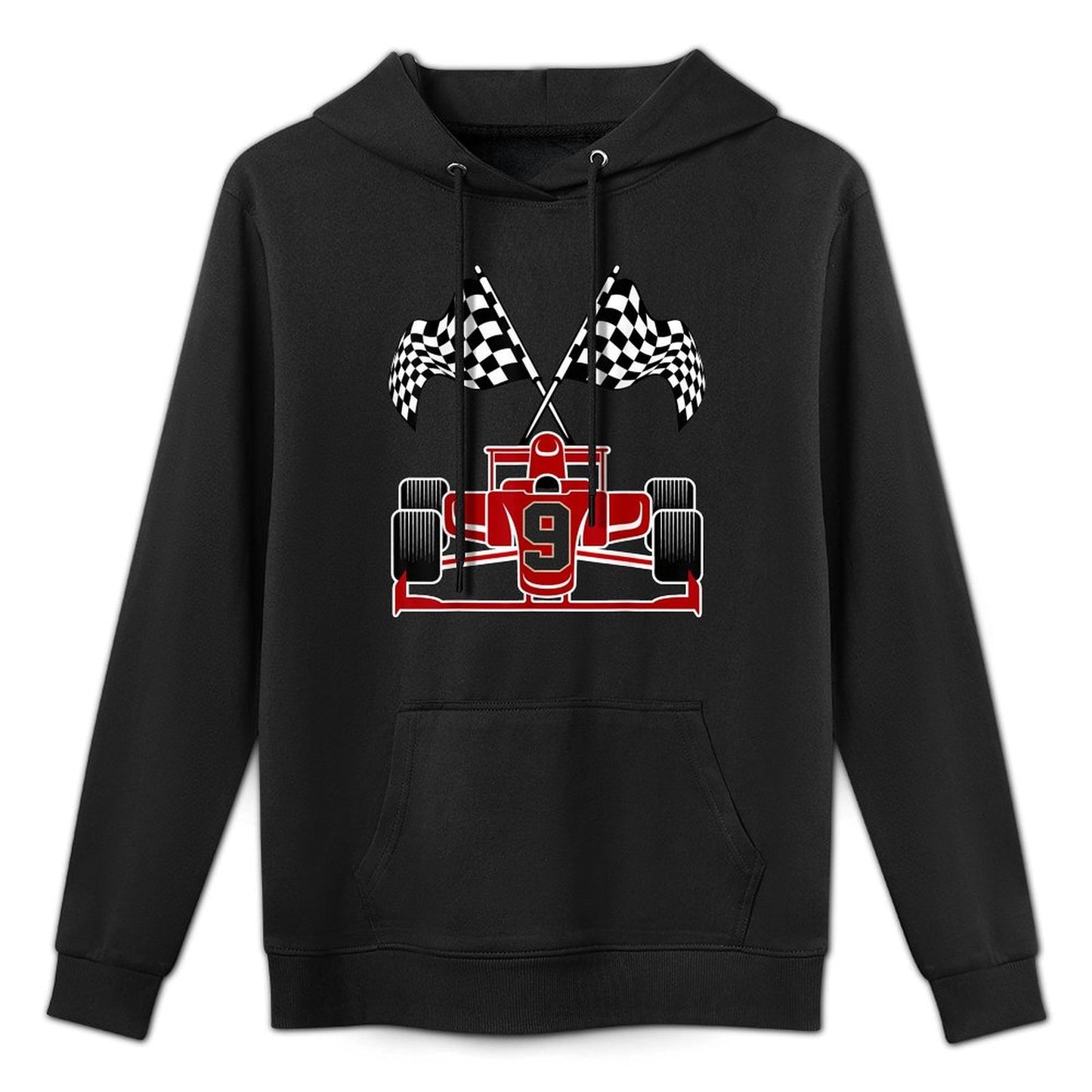 Kids Race Car Theme 9th Birthday Party Racing 9 Year Old Boy Breathable Fabric Hoodie