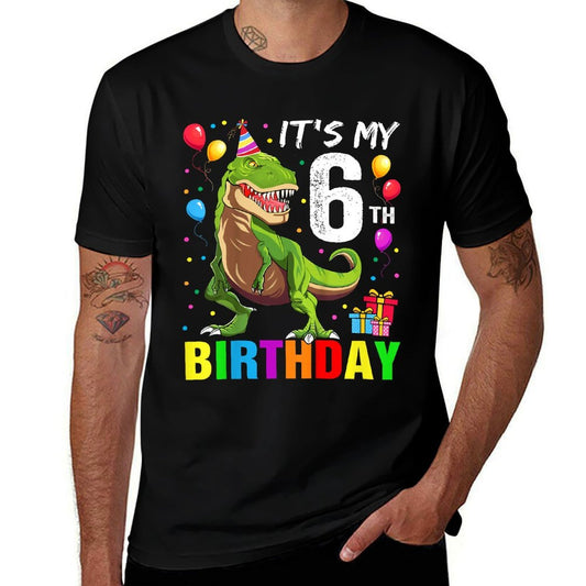 It&#39;s My 6th Birthday Happy 6 Year T-Rex Boys  Eco-friendly Material T-Shirt