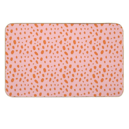 Animal Spots  Pink And Orange  Long-Lasting Bath Mat