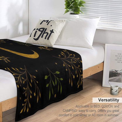 Crescent Moon Gold Premium Throw Blanket