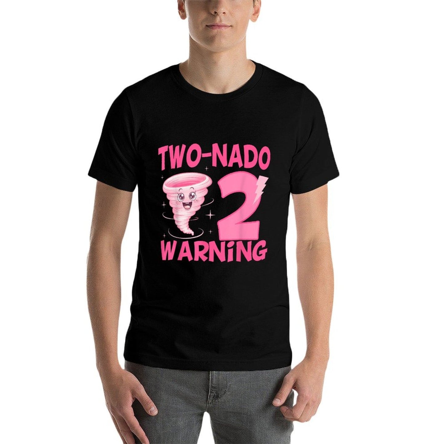 Kids Two-nado Warning 2nd Birthday Pink Tornado Birthday  Eco-friendly Material T-Shirt