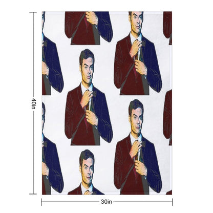 Pastel Holographic Bill Hader Sustainable Throw Blanket