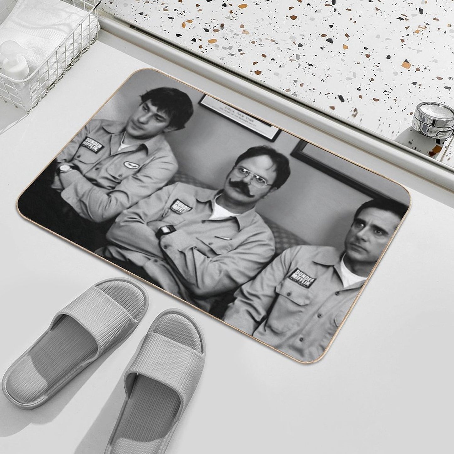 Jim, Dwight And Michael at Utica  Absorbent Bath Mat