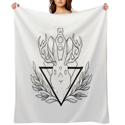 Lunar Rabbit  Jackalope  Nikury Easy Care Throw Blanket