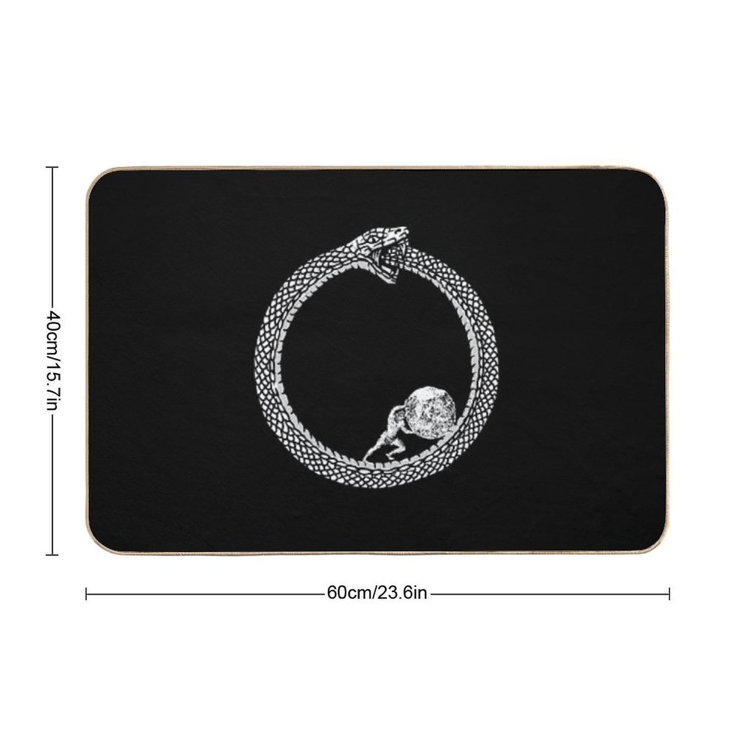 Sisyphus in An Ouroboros Snake - Unisex Philosophy T-Shirt For Existentialists  Absorbent Bath Mat