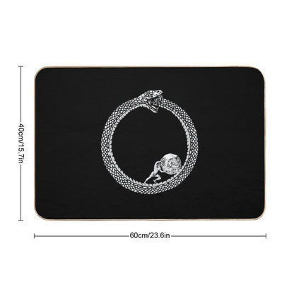 Sisyphus in An Ouroboros Snake - Unisex Philosophy T-Shirt For Existentialists  Absorbent Bath Mat