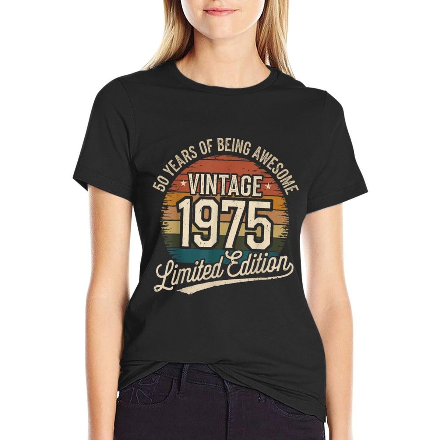 50 Year Birthday Decorations Men Gag 50yr 1975 50th Birthday  Fade-proof Color T-Shirt