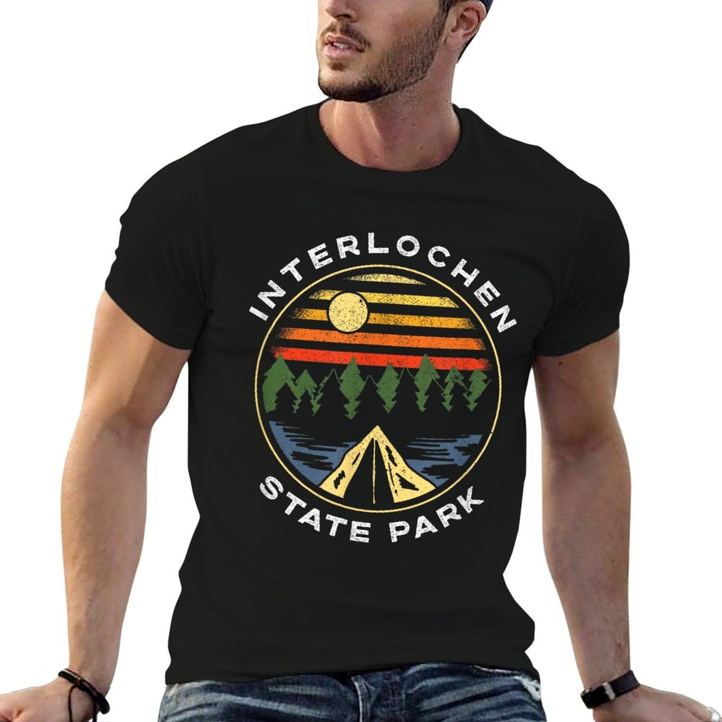 Interlochen State Park Michigan Forest Camping Vacation  Trendy Pattern T-Shirt
