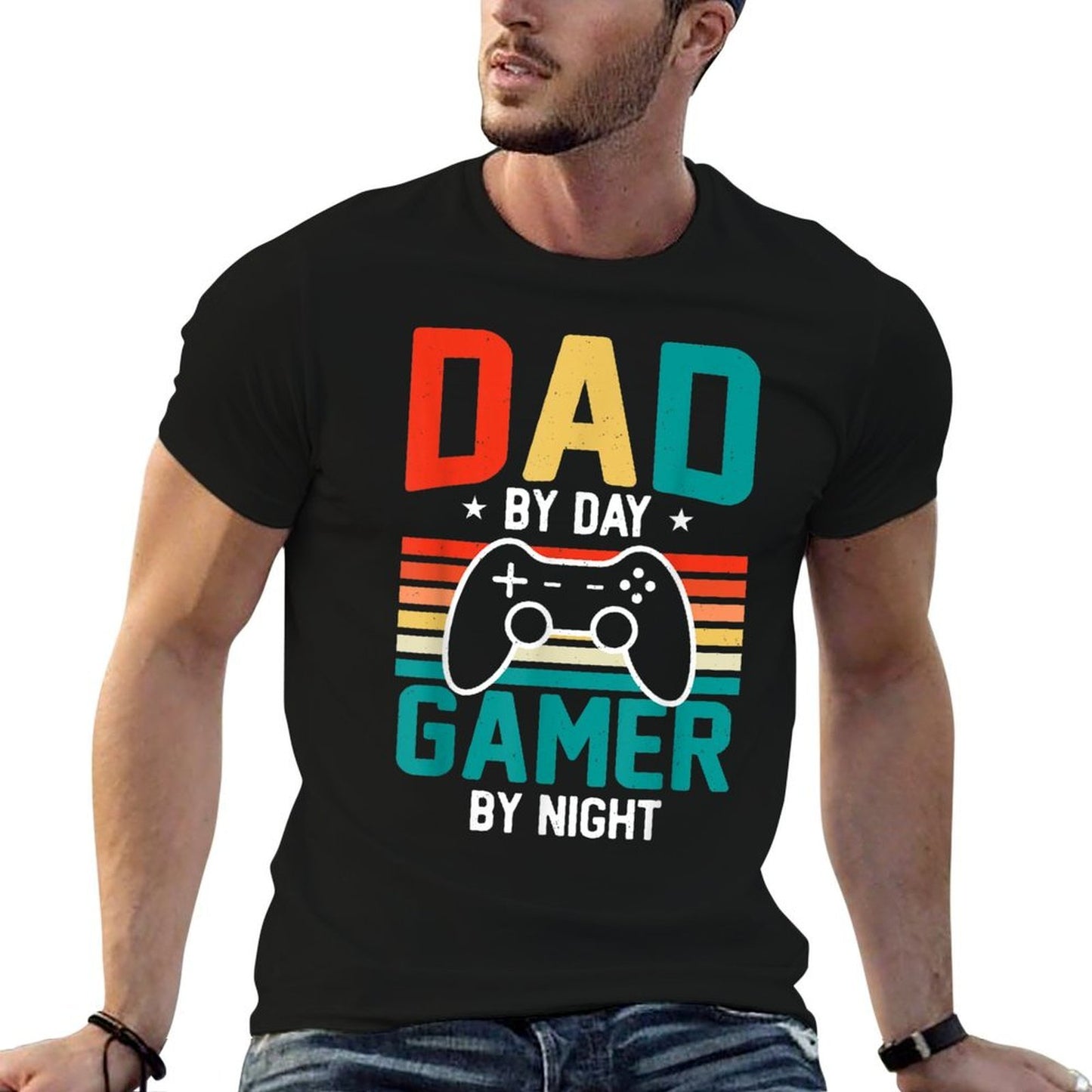 Dad By Day Gamer By Night Video Games Lover Gamer Dad  Vintage-inspired T-Shirt