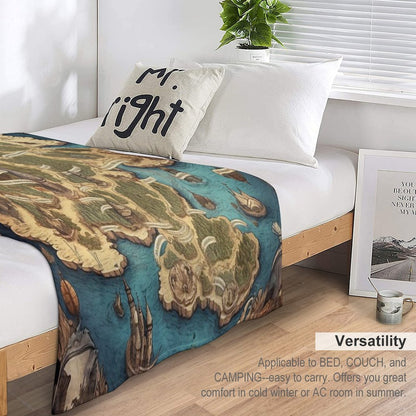 Dnd Fantasy Map Versatility Throw Blanket