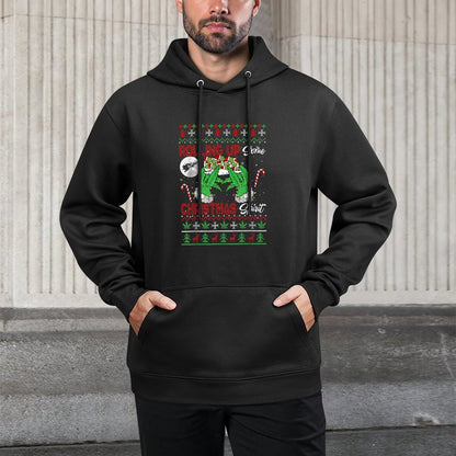 Rolling Up Some Xmas Spirit Funny Santa Smoker Sweater Breathable Fabric Hoodie