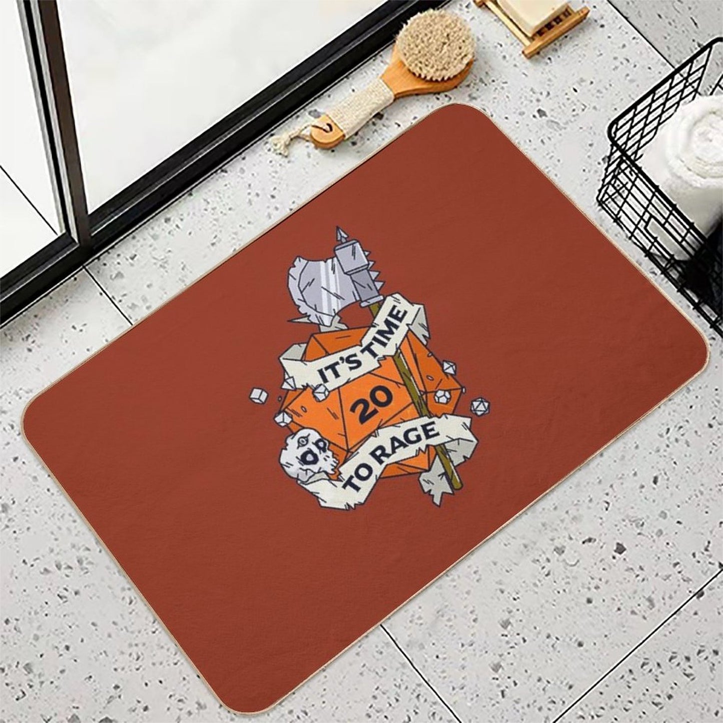 Tabletop RPG Barbarian - It's Time To Rage  Versatile Bath Mat