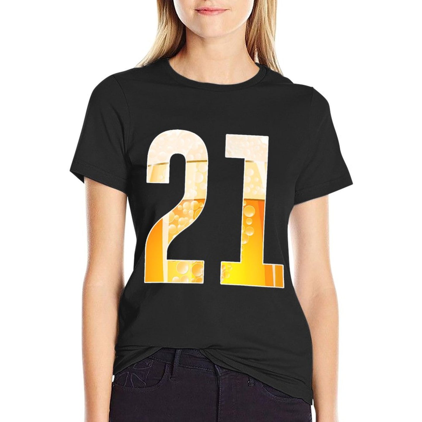 21 Years Old T-shirt 21st Birthday Party  Summer-ready Fabric T-Shirt