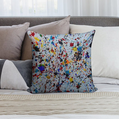 Splatter Paint Soft Easy Maintenance Throw Pillow