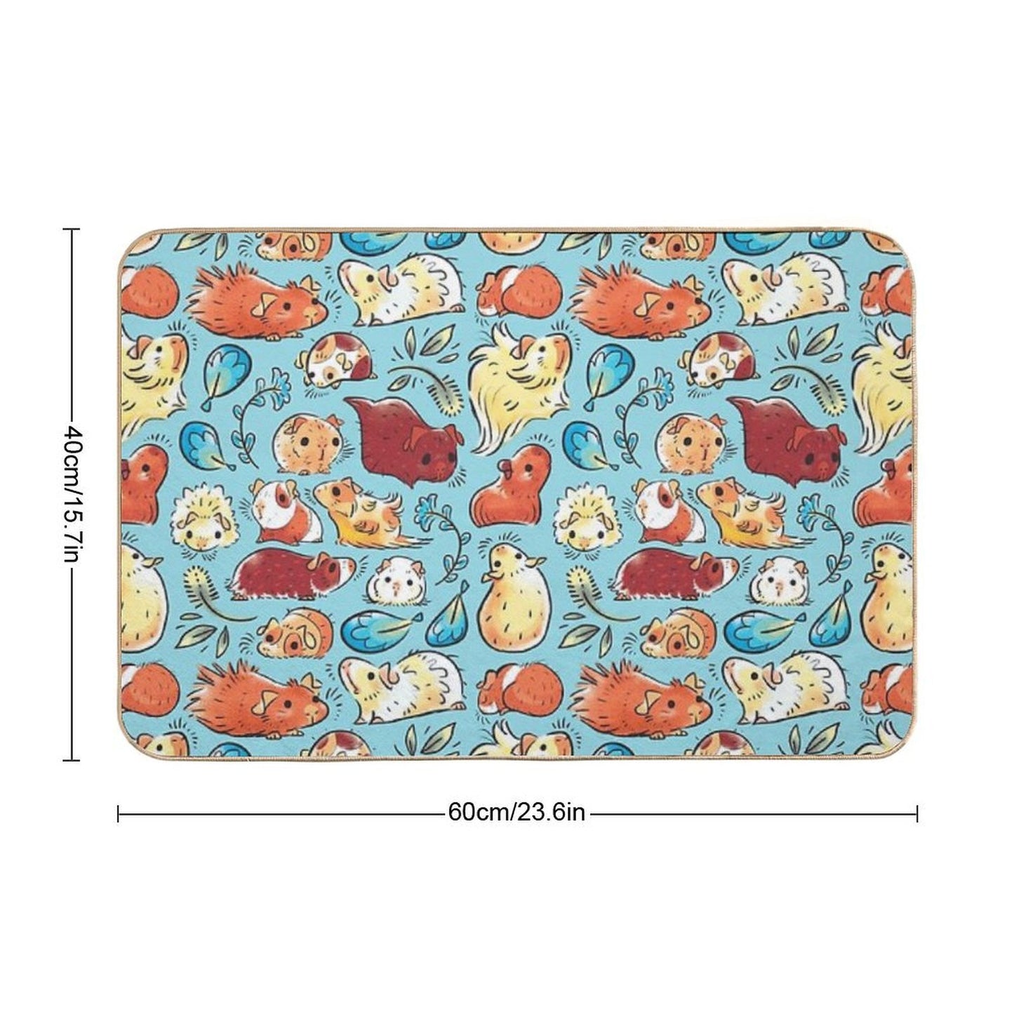 Guinea Pig Huddle In Blue  Long-Lasting Bath Mat