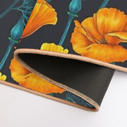 California Poppies 4  Rapid-Drying Bath Mat