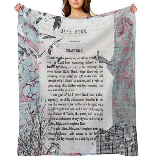 Jane Eyre Collage Gift-ready Throw Blanket