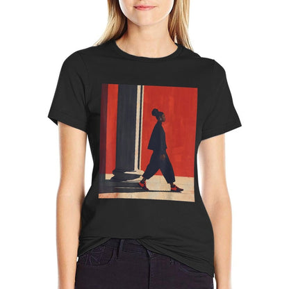 Black Girl Walking Afro Style Women African American Pride  Affordable Price T-Shirt