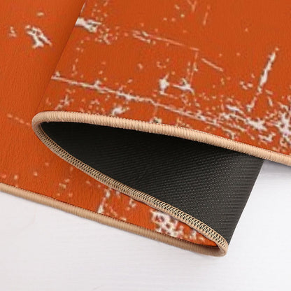 Burnt Orange Grunge Design  Easy Maintenance Bath Mat