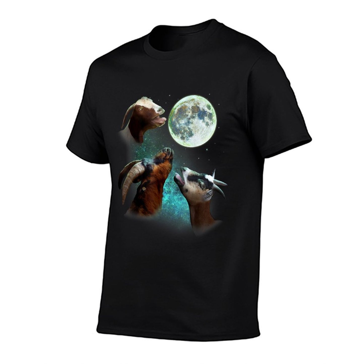 Three Goats Howl At Moon 3 Wolfs Wolves Funny Parody  Tagless Design T-Shirt