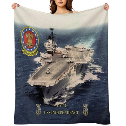 CV-62 USS Independence Sustainable Throw Blanket