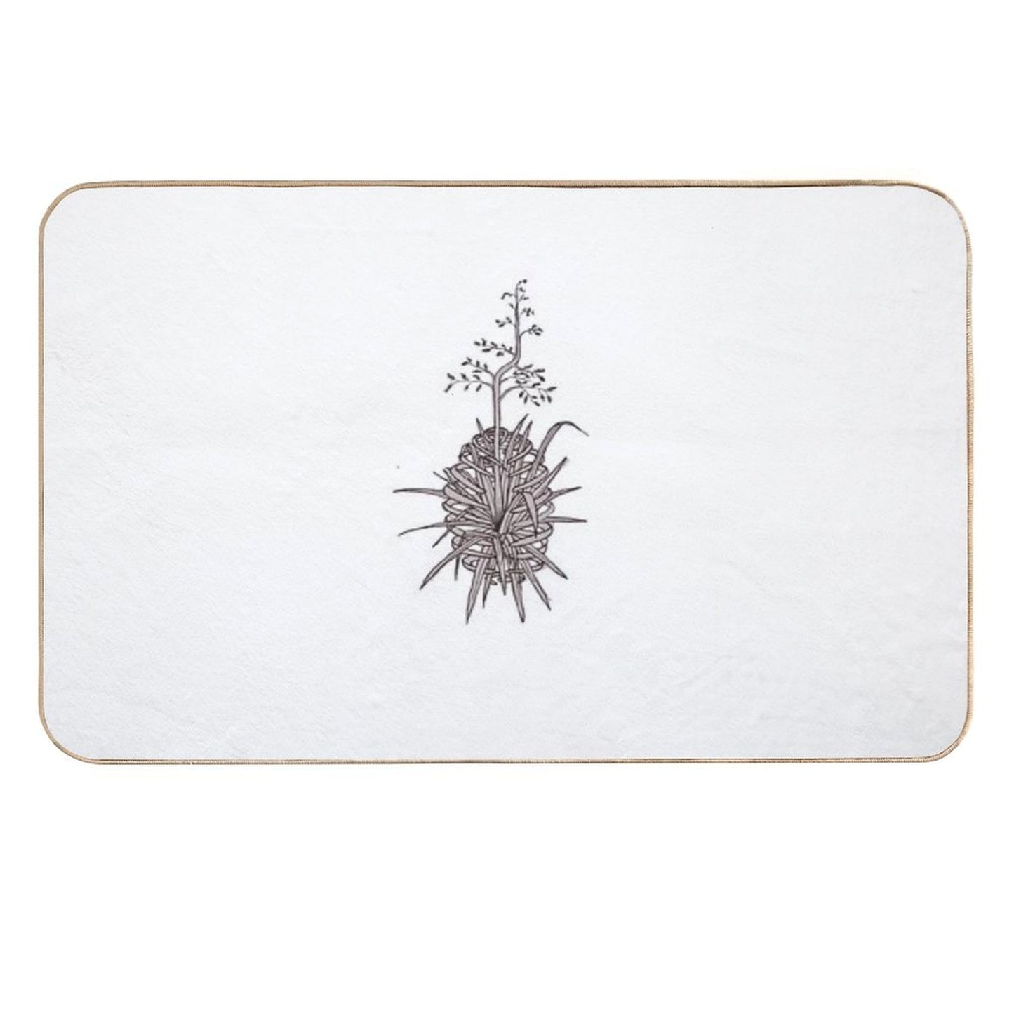 Flowering Agave in A Cage  Non-Slip Bath Mat