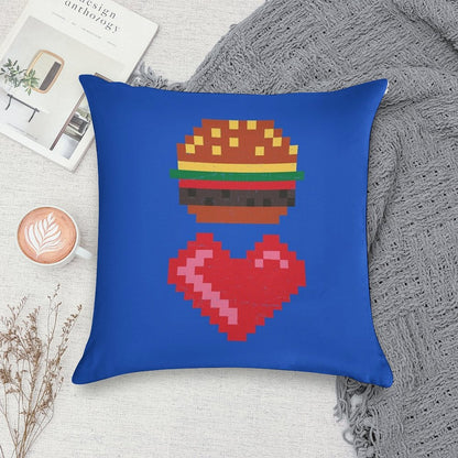 8-BIT BURGER LOVE Soft Decorative Cover Throw Pillow