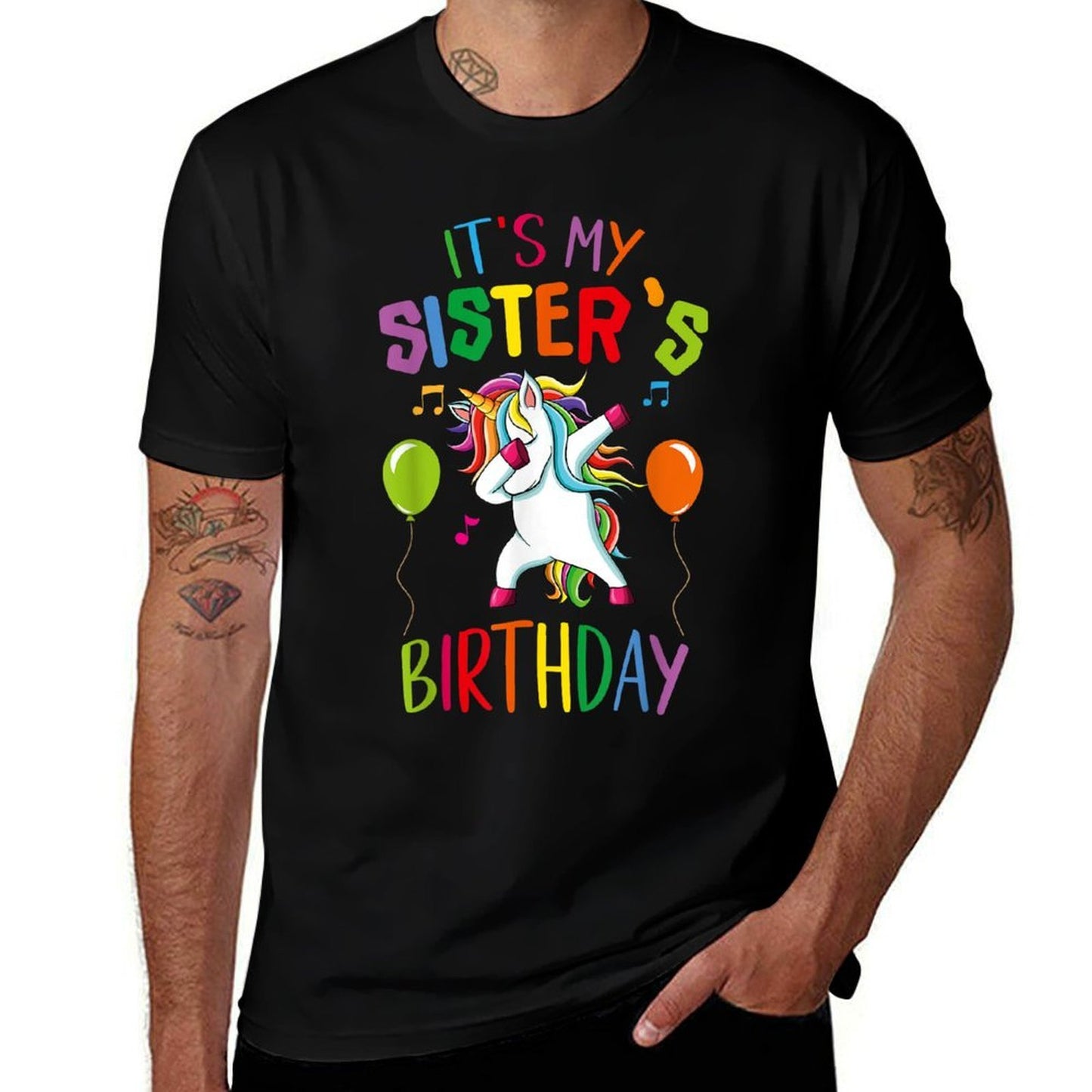 It Is My Sister's Birthday Awesome Happy Unicorn Party Girls  Summer-ready Fabric T-Shirt