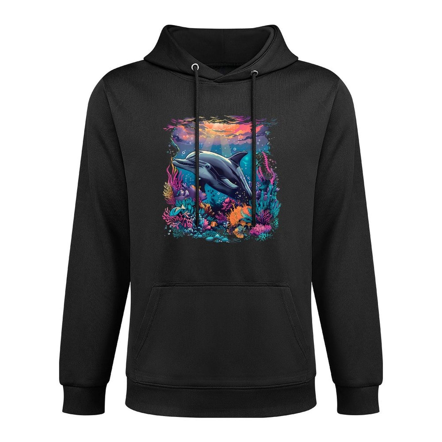 Dolphin Marine Sea Ocean Animal Motif Dolphin Lover Casual Wear Hoodie