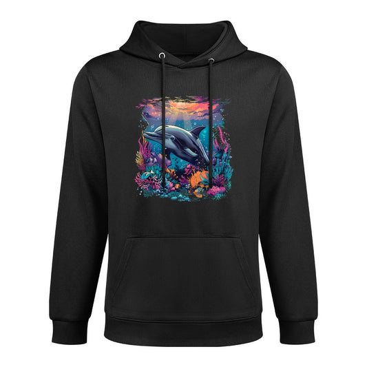 Dolphin Marine Sea Ocean Animal Motif Dolphin Lover Casual Wear Hoodie