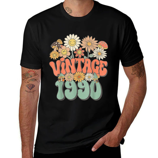 Vintage 1990 Floral Hippie Groovy Daisy Flower 35th Birthday  Classic T-Shirt