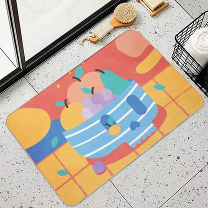 Skull Fruit Bowl Durable Bath Mat