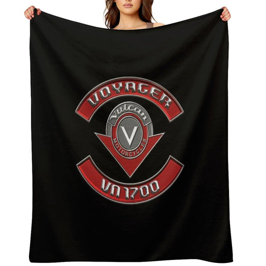 Chrome Patch Vulcan Voyager VN 1700 Anti-pilling Throw Blanket