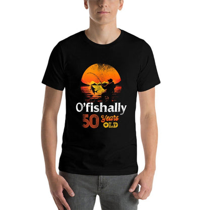 Ofishally 50 Year Old Fishing 50th Birthday Party Fishermen  Tagless Design T-Shirt