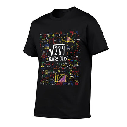 17th Birthday Square Root Of 289 17 Years Old Math Lover  Heathered Texture T-Shirt