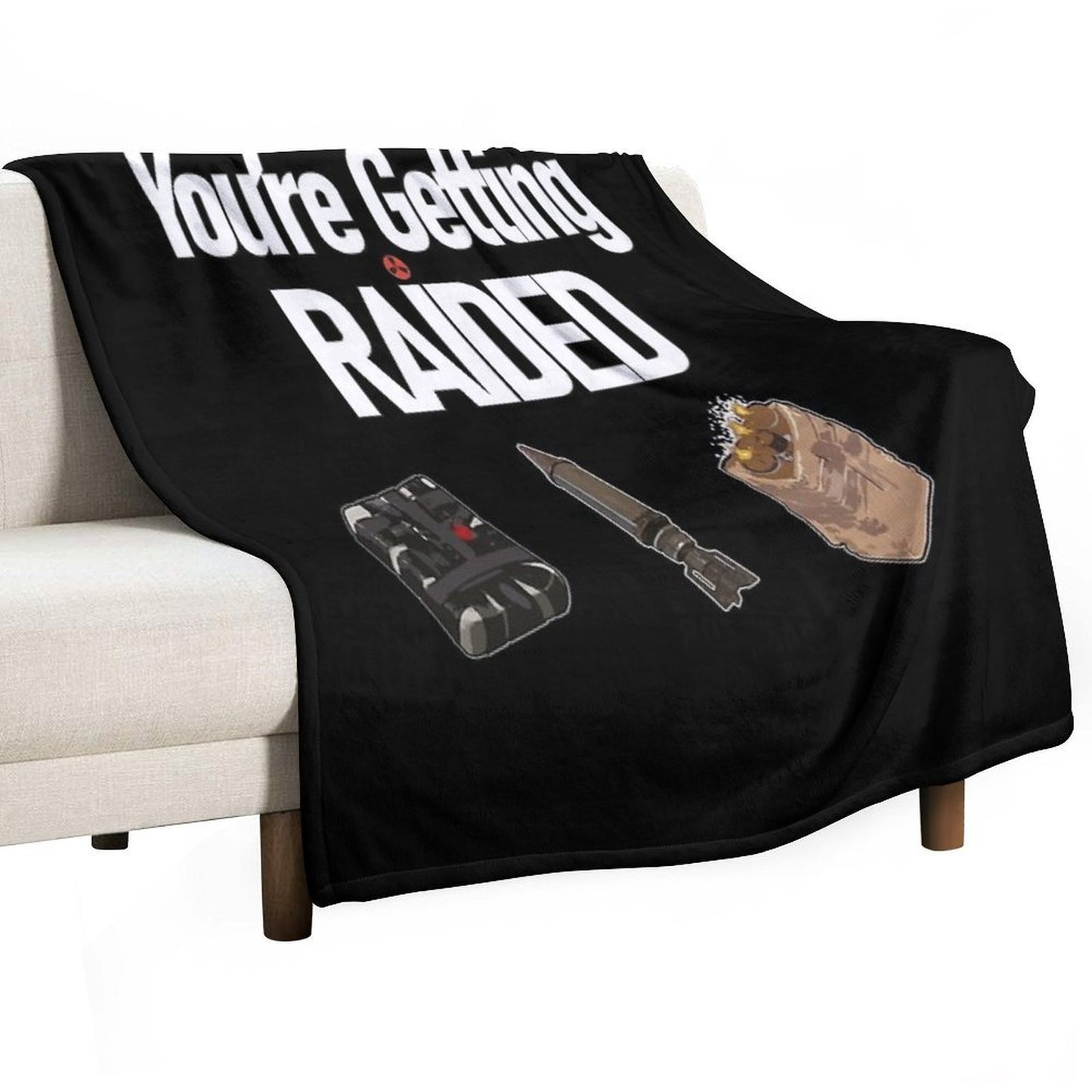 Vintage Music Rust Getting Raided Explosives Gift Music Fans Sustainable Throw Blanket