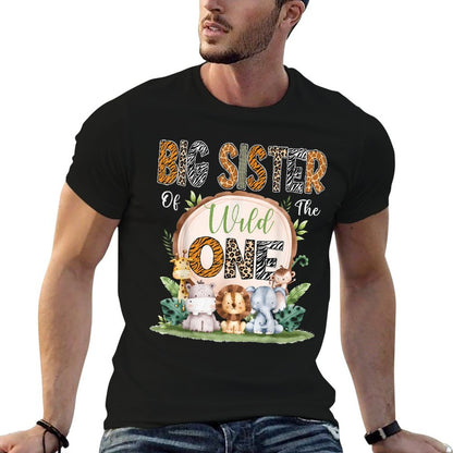 Big Sister Of The Wild One First Birthday Safari Woodland  Moisture-wicking T-Shirt