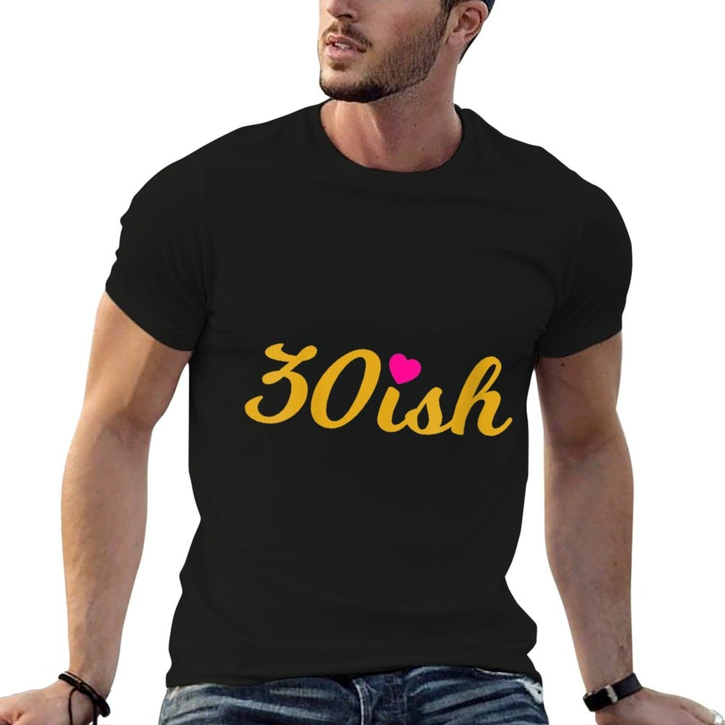 Womens 30ish - Pink Heart - 30th Birthday for Women  Moisture-wicking T-Shirt