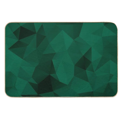 Polygonal Emerald Green Geometric Pattern  Absorbent Bath Mat