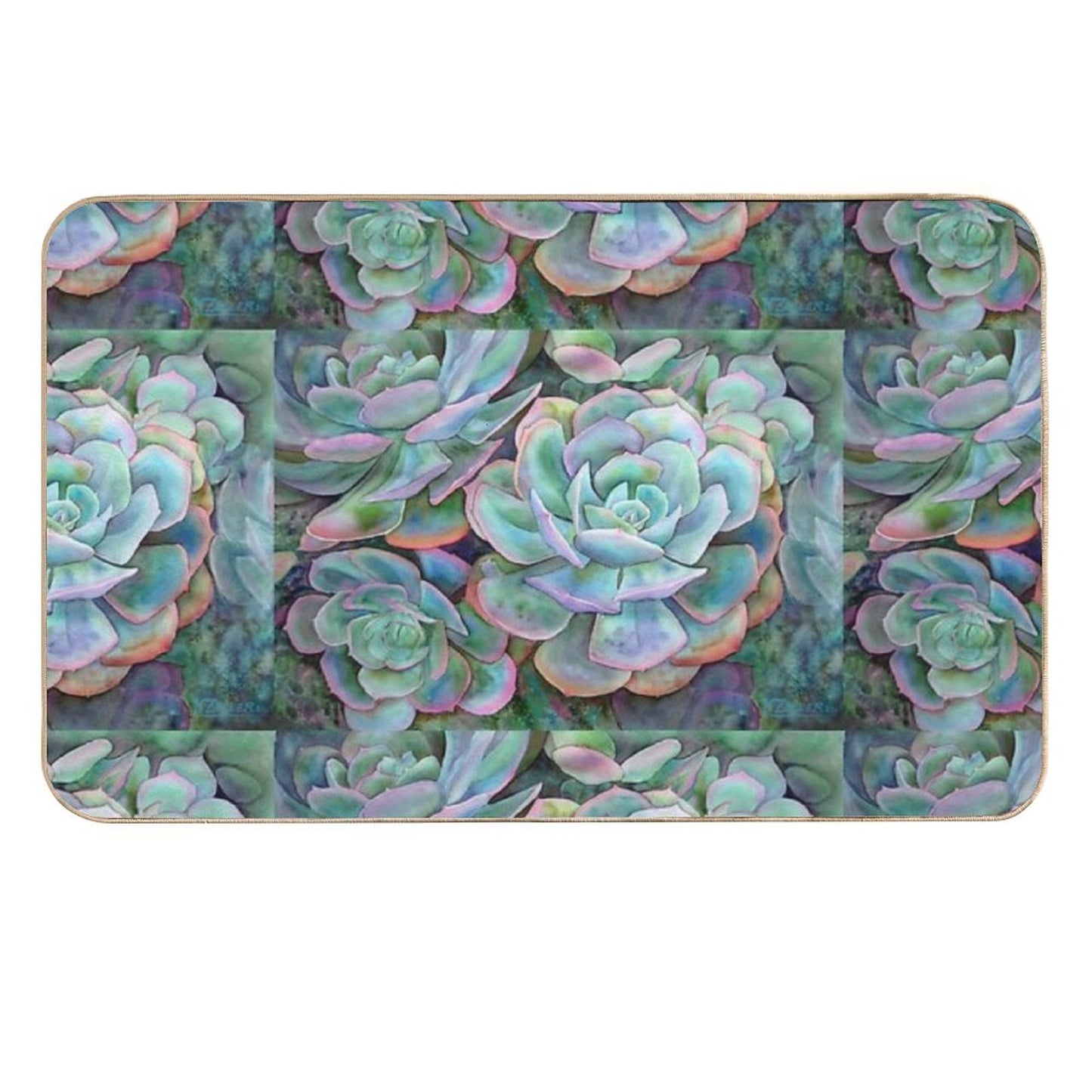 Succulents II  Easy To Clean Bath Mat