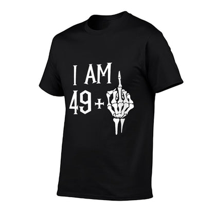 Womens I Am 49 Plus 1 Middle Finger Skeleton 50th Birthday  Vintage-inspired T-Shirt